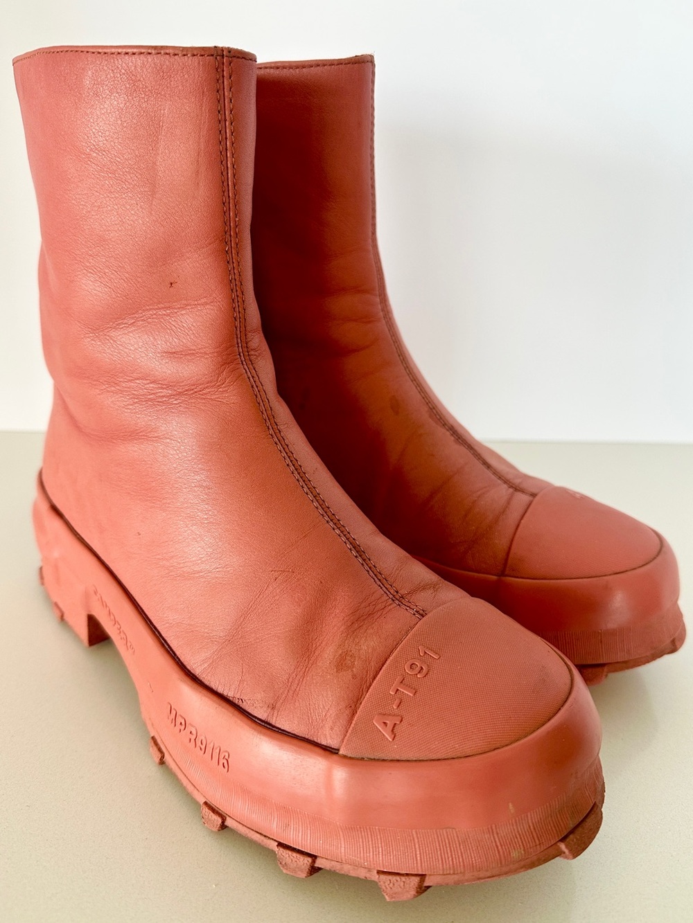 Camper Traktori Boot In Vulcanized Red Calfskin Leather EU 38 CamperLab - Picture 8 of 16